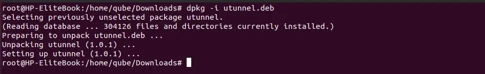 How to Install and Configure UTunnel VPN on Linux command to install .deb build