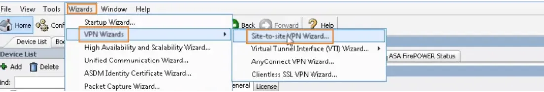Set up site-to-site tunnel with Cisco ASA login to Cisco ASA