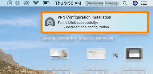 openvpn with tunnelblick in macos icon on the notification pane