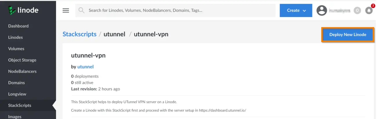 How to setup VPN server in Linode deploy new Linode