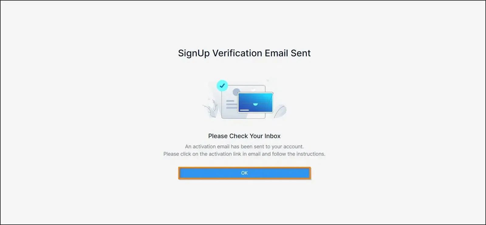 How to signup as organization signup verification email notification