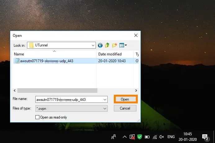 Configure UTunnel with OpenVPN client on Windows 10 import OVPN files