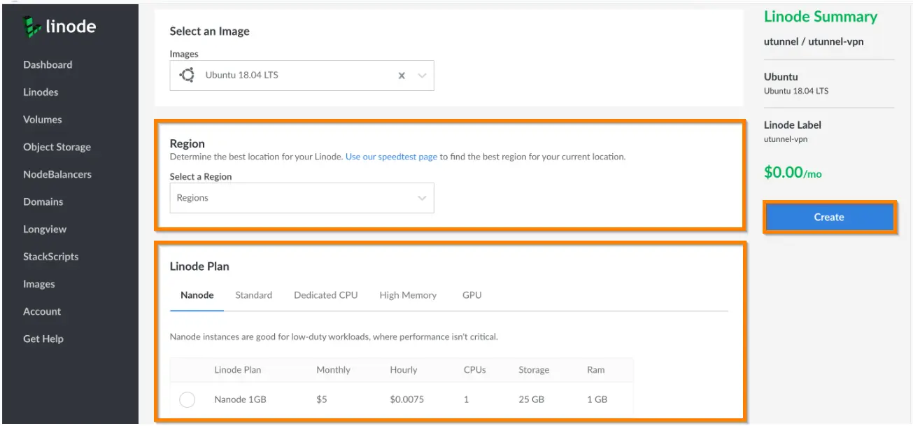 How to setup VPN server in Linode region and LInode plan