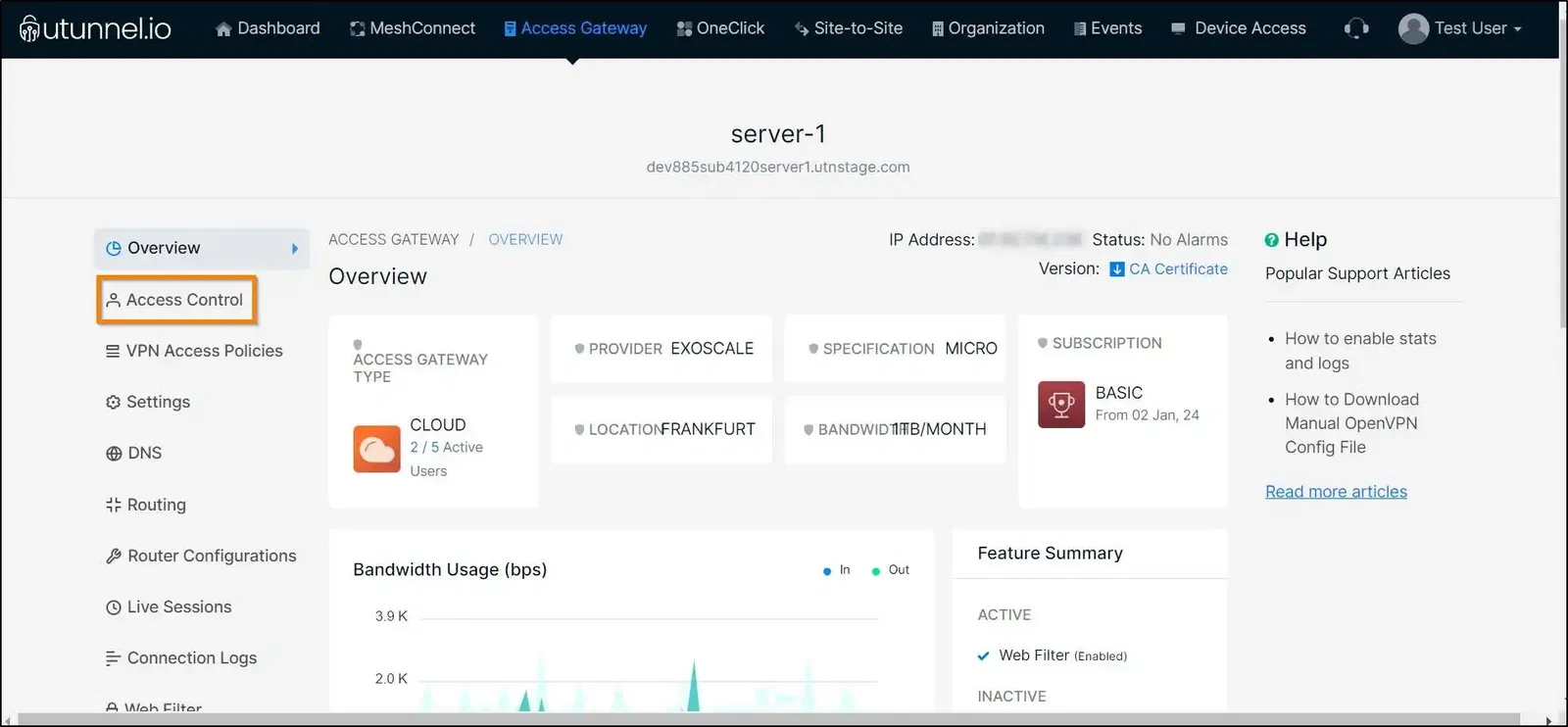 How to invite a user to a VPN server server overview