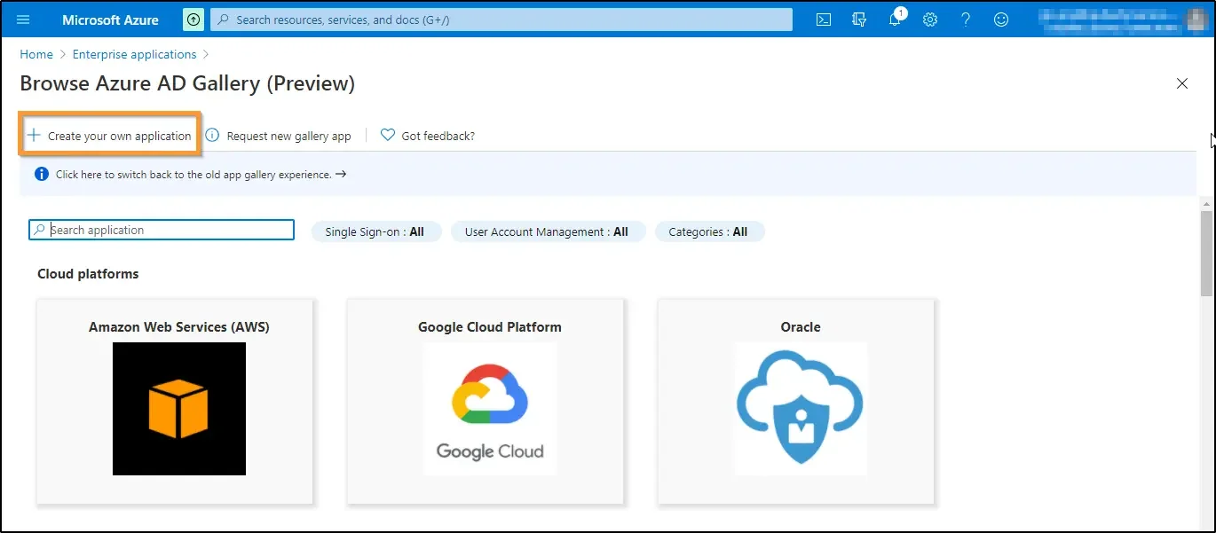 How to enable SSO and use Azure AD as identity provider Azure AD gallery