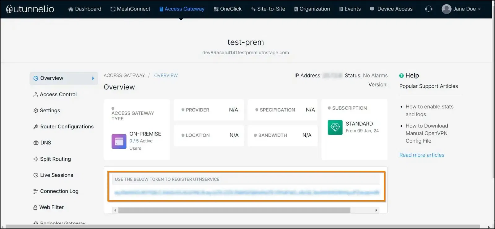 How to redeploy on-premise VPN server copy registration token