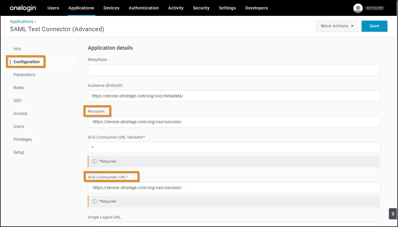 How to enable SSO and integrate with OneLogin copy Single Sign On URL