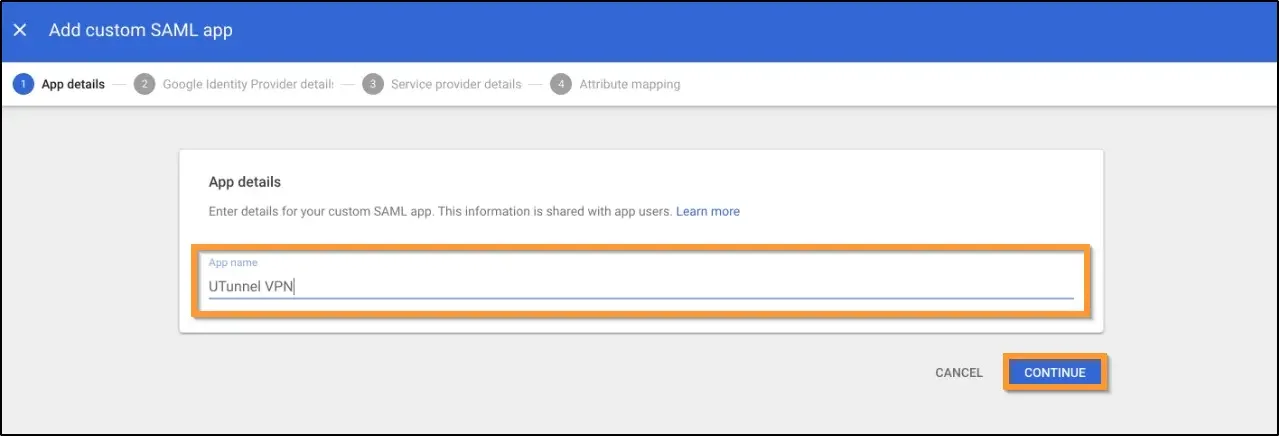 How to enable SSO and use G Suite as identity provider provide a display name 