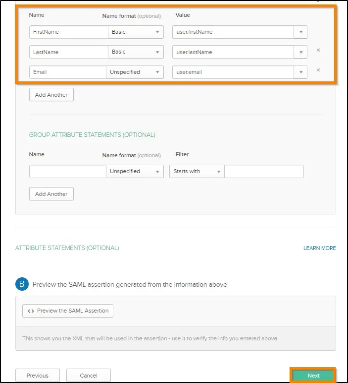 How to enable SSO and use Okta as identity provider configure SAML attributes