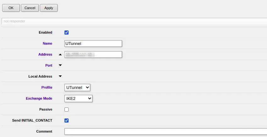 How to create site-to-site connection with Mikrotik router navigate to Peer and fill out details