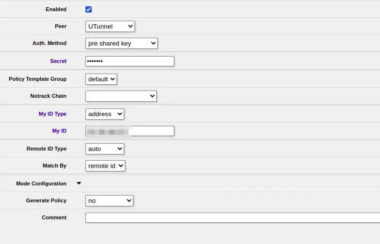 How to create site-to-site connection with Mikrotik router navigate to identities and furnish details