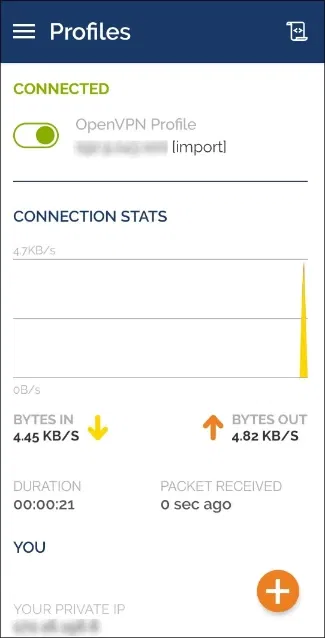 use openvpn client to connect to vpn connected state