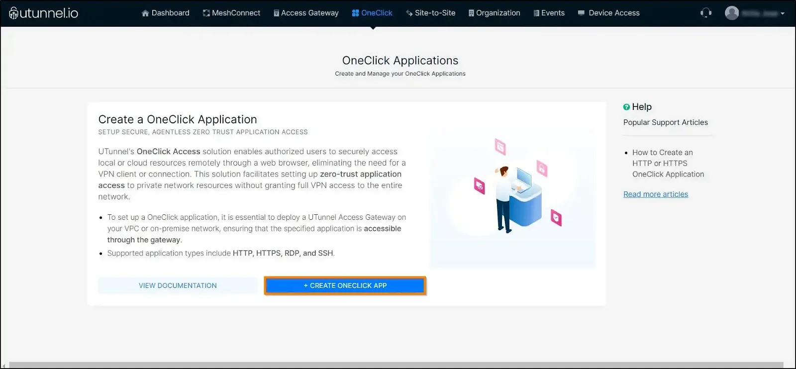 How to Create an HTTP or HTTPS OneClick Application create OneClick App