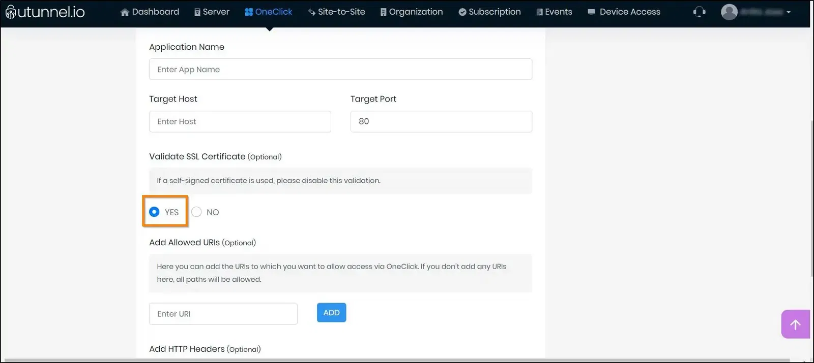 How to Create an HTTP or HTTPS OneClick Application Validate SSL certificate