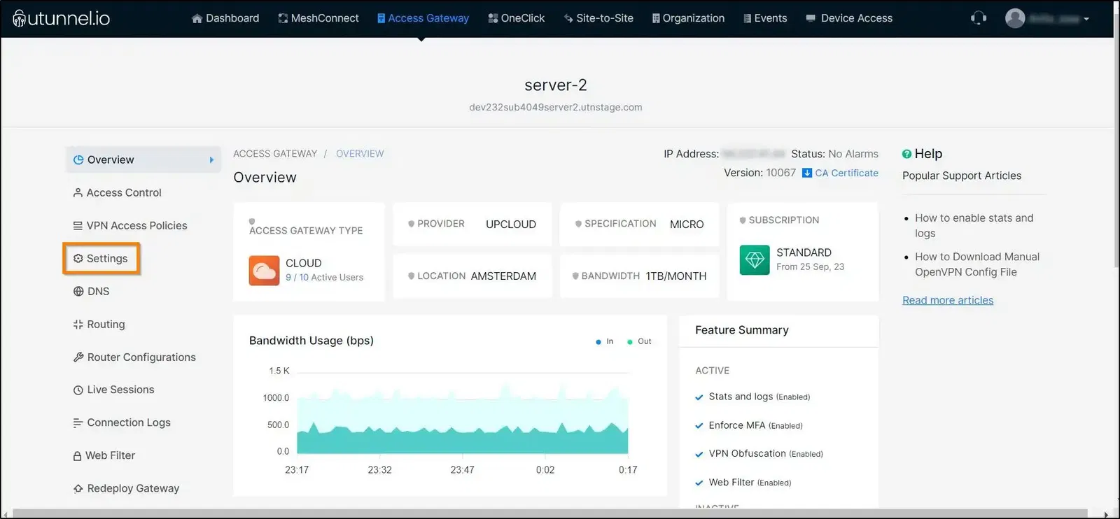 How to enable authenticated VPN sessions server overview