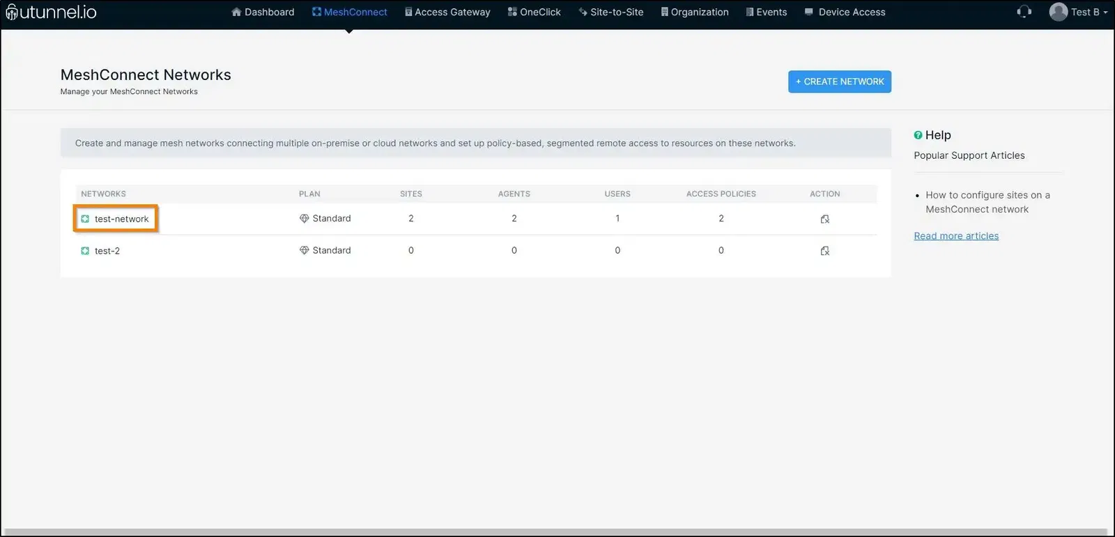 How to enable external DNS on MeshConnect network overview