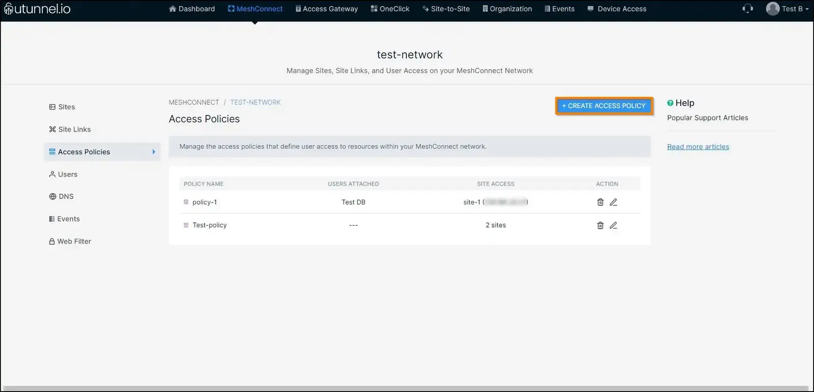 How to enable external DNS on MeshConnect DNS settings configuration