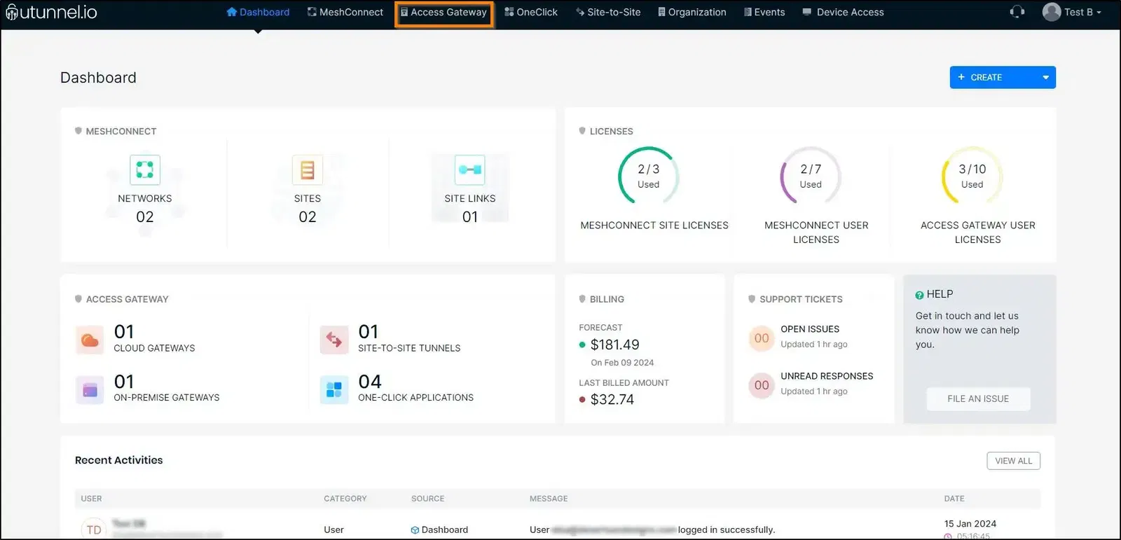 redeploy coud vpn server main dashboard