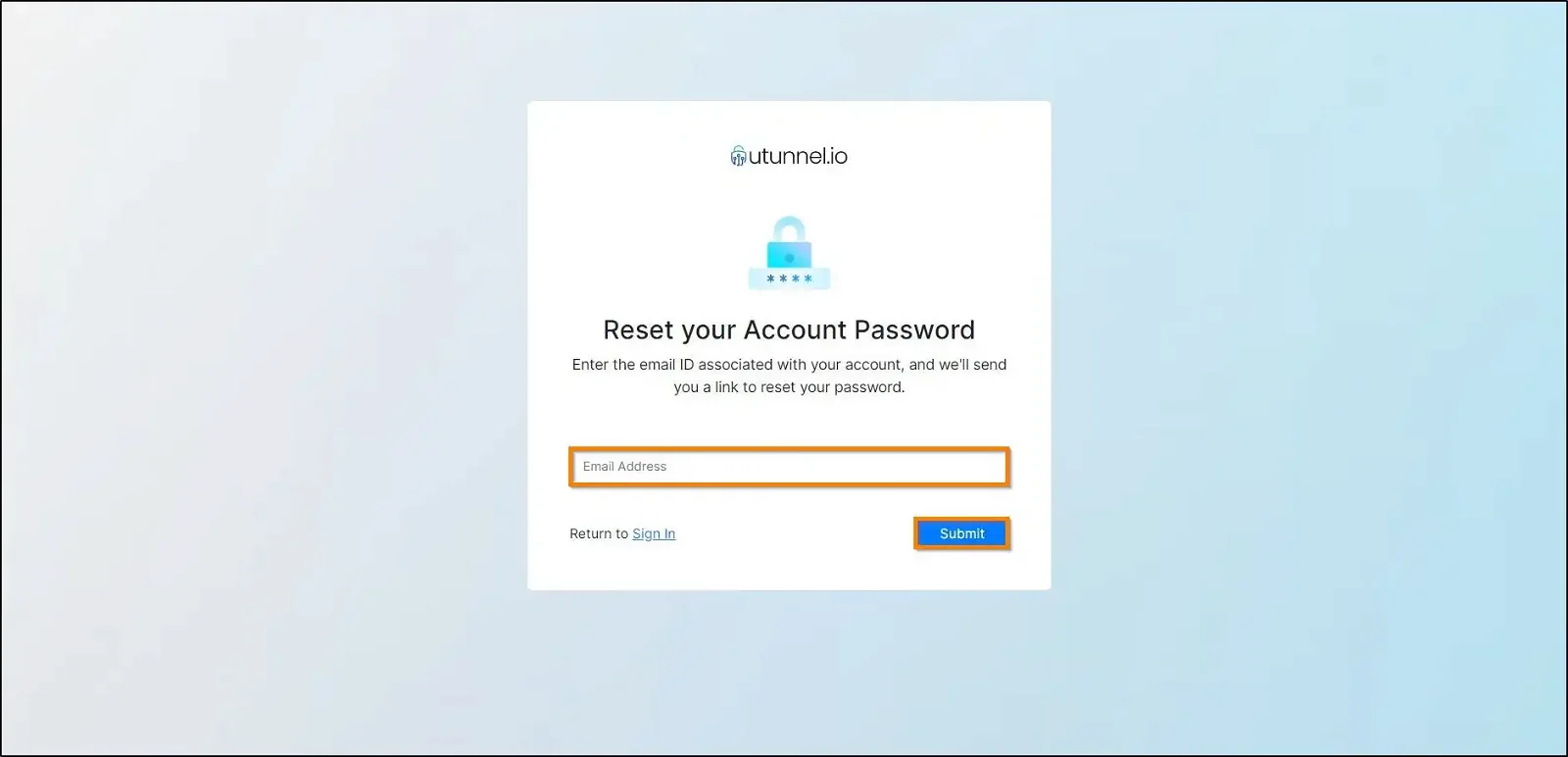 business account reset password 
