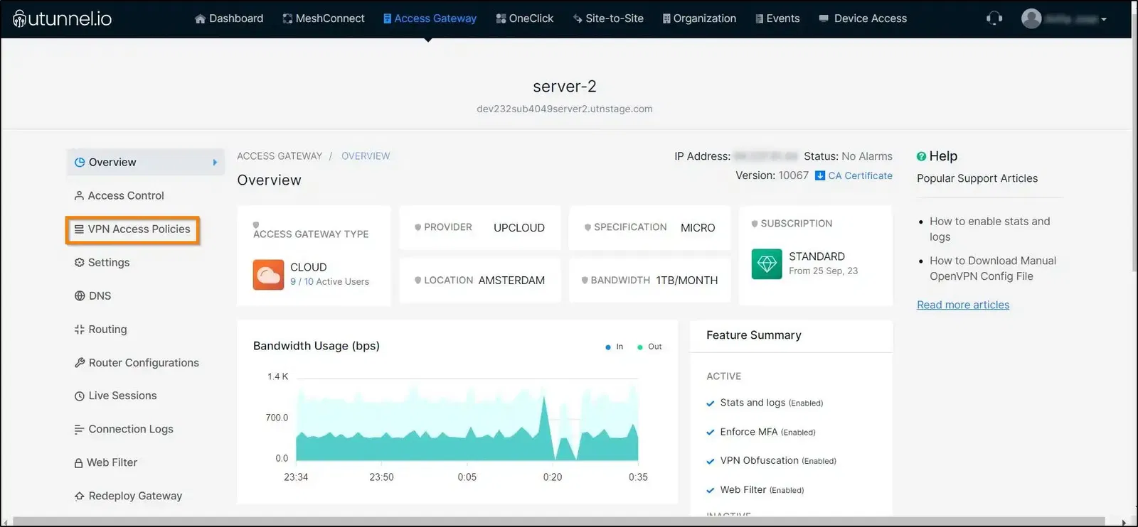 business vpn access control screen