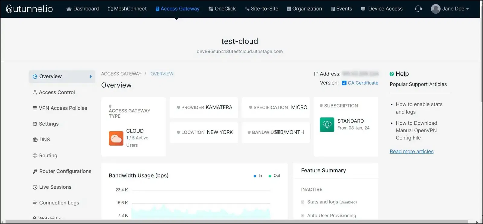 steps to deploy a cloud VPN server server overview